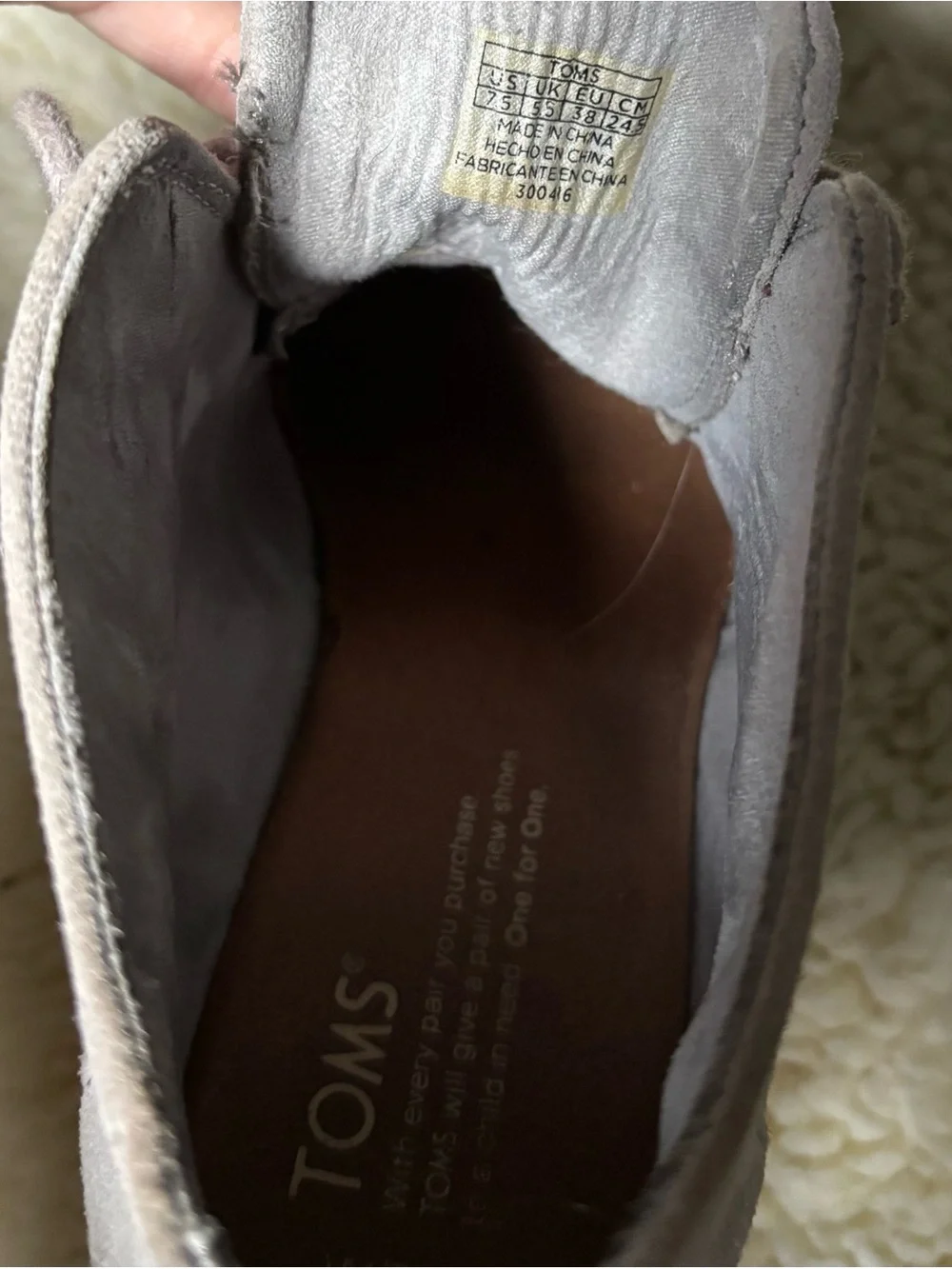 Tom’s Women's Lace-Up Suede Ankle Boot in Light Gray